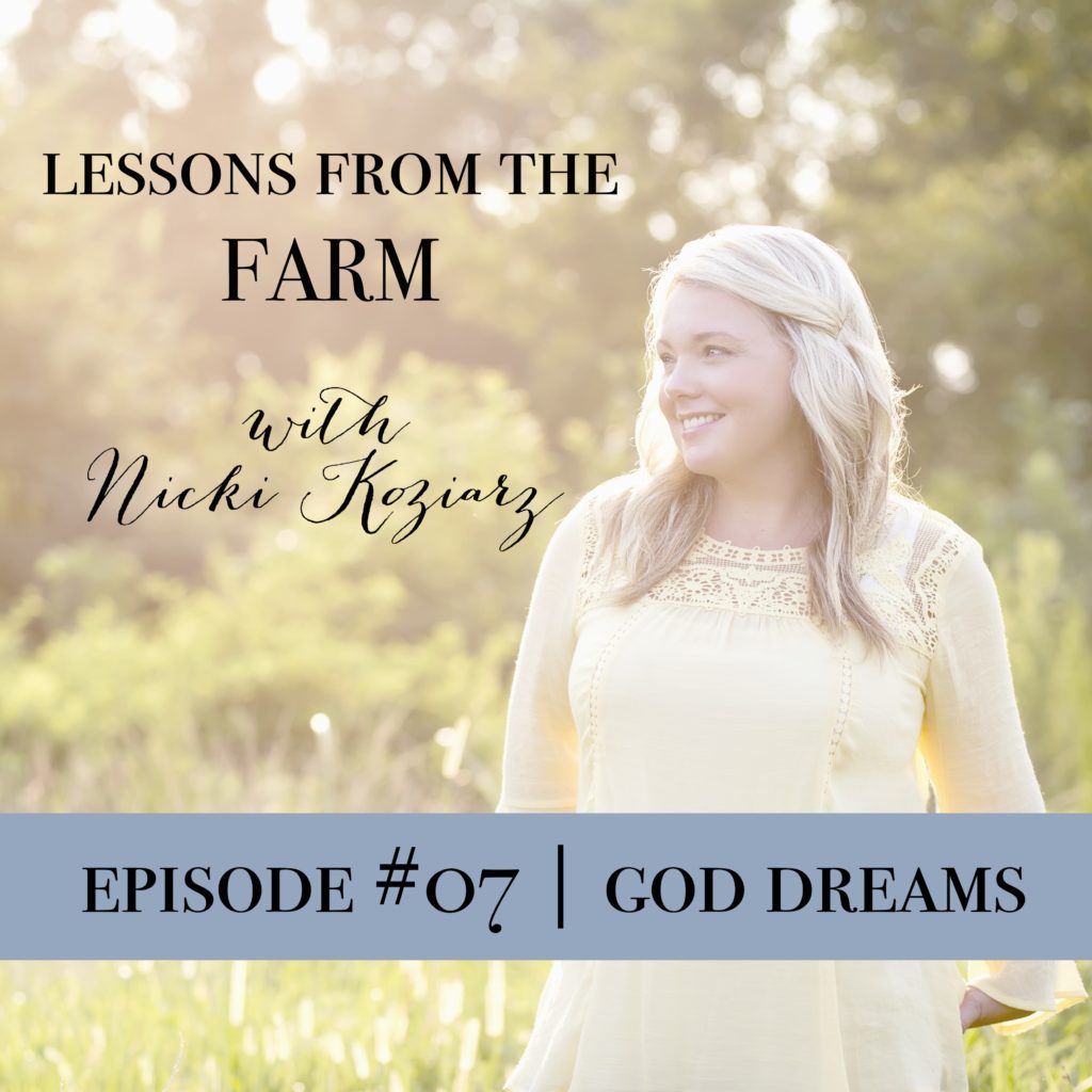 Lessons from the Farm podcast with Nicki Koziarz. Episode #7 God Dreams with Krystal Samuel of Disciples' Village.